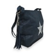 Sac bandoulière bleu marine avec étoile de chez Mandoline