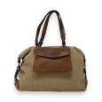 Sac à main Mandoline velours Taupe & Marron