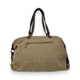 Sac à main Mandoline velours Taupe & Marron
