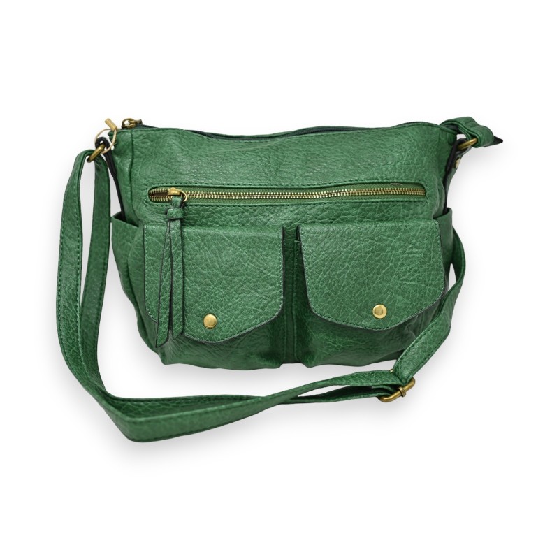 Sac bandoulière vert souple de chez Mandoline