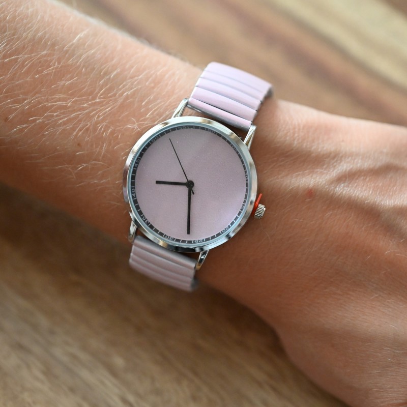 Montre Ernest uni rose poudré