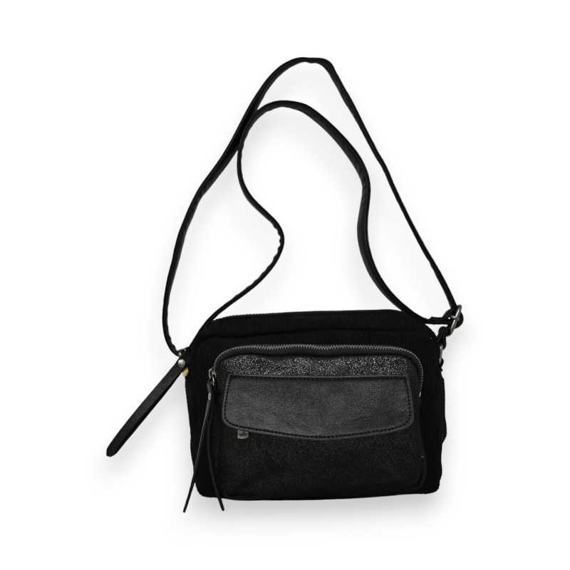 Sac bandoulière velours noir Mandoline