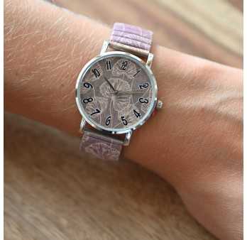 Montre Ernest feuillage vieux rose