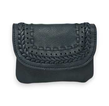 Porte-monnaie Tressé Mandoline Bleu Marine