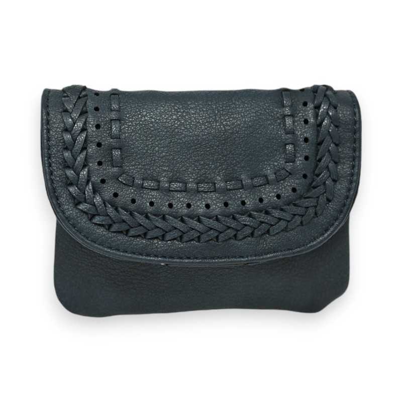 Porte-monnaie Tressé Mandoline Bleu Marine