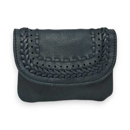 Porte-monnaie Tressé Mandoline Bleu Marine