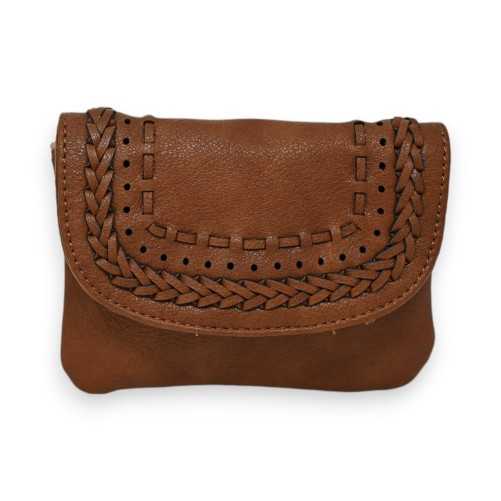 Porte-monnaie Tressé Mandoline Camel