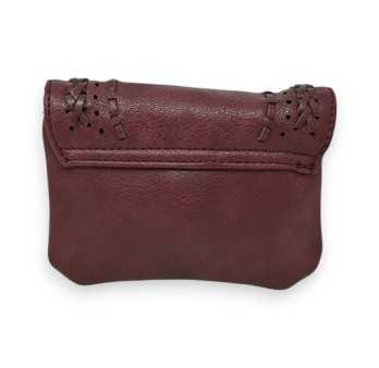 Porte-monnaie Tressé Mandoline Bordeaux