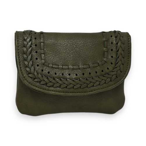 Porte-monnaie Mandoline Kaki Tressé