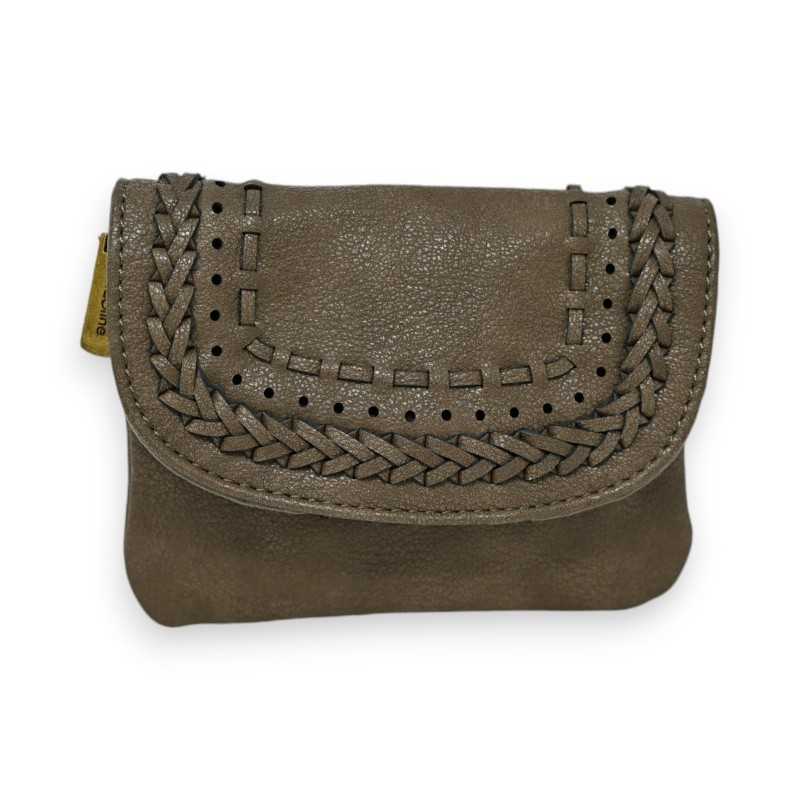 Porte-monnaie Mandoline Taupe Tressé