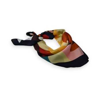 Foulard carré multicolore imprimé floral