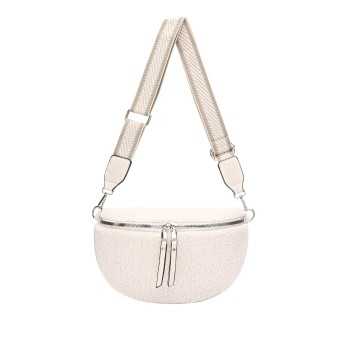 Sac banane bandoulière moumoute blanc cassé de chez David Jones