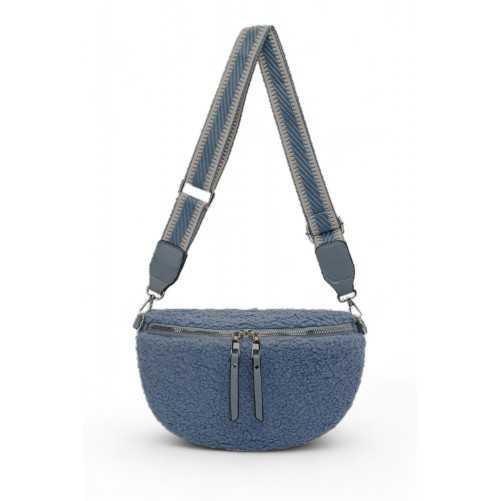 Sac banane bandoulière moumoute Bleu de chez David Jones