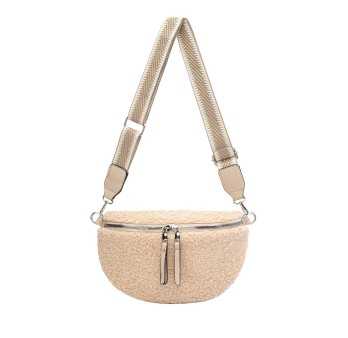 Sac banane bandoulière David Jones moumoute beige