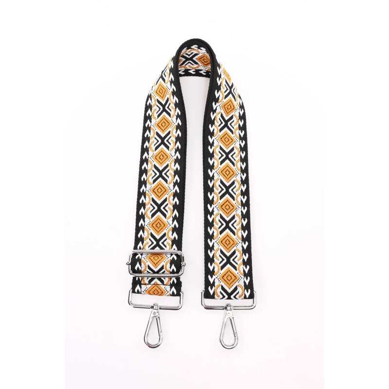 Bandoulière Tissu Ethnique moutarde