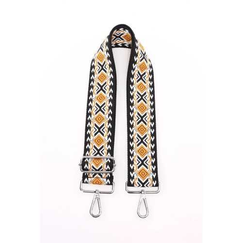 Bandoulière Tissu Ethnique moutarde