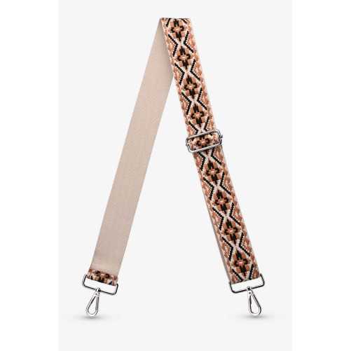 Bandoulière Tissu Ethnique Camel et Noir