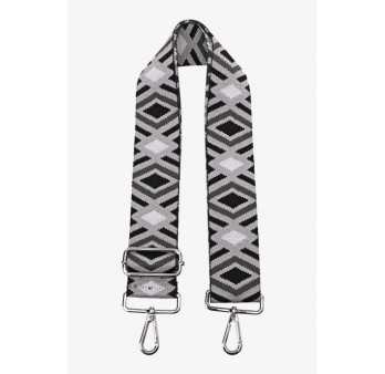 Bandoulière Fantaisie Motif Géométrique noir et gris