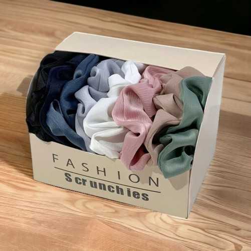 Lot de 8 chouchous unis multicolores