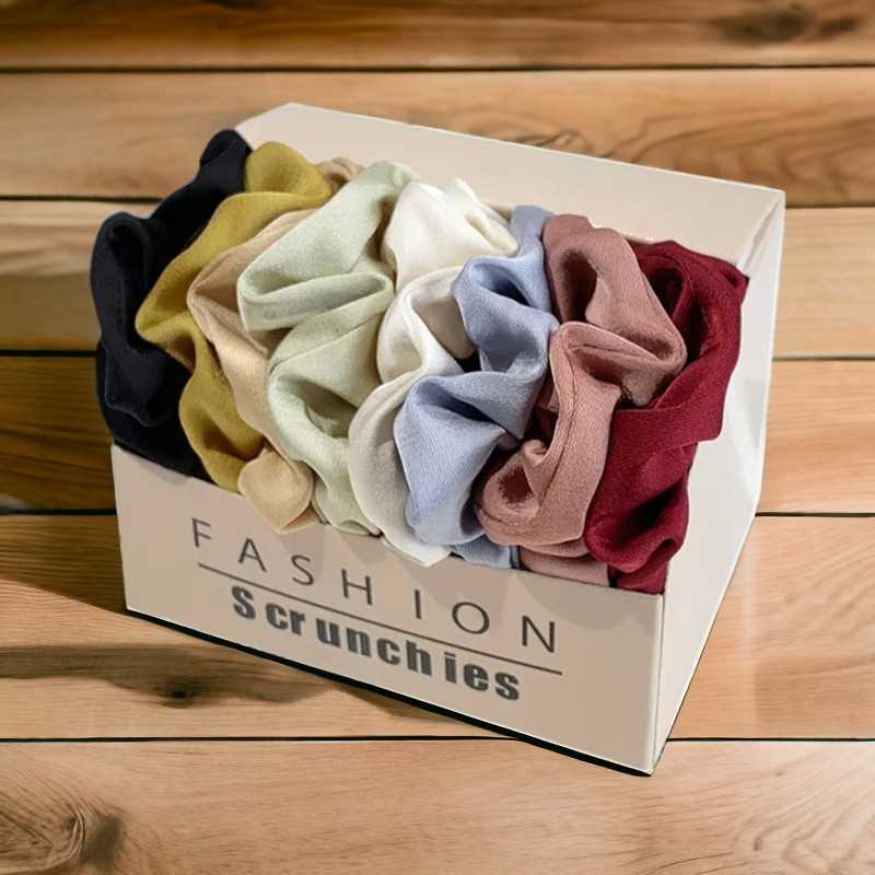 Lot de 8 chouchous unis multicolores