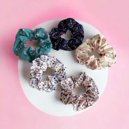 Lot de 5 chouchous imprimés fleuris