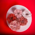 Lot de 5 chouchous imprimés rouges et blancs