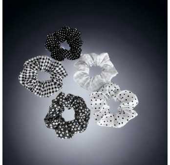 Lot de 5 Chouchous Imprimés Noir et Blanc