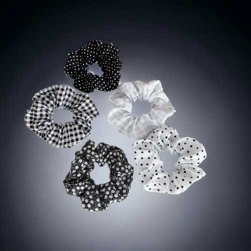 Lot de 5 Chouchous Imprimés Noir et Blanc