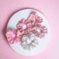 Lot de 5 chouchous roses et blancs imprimés