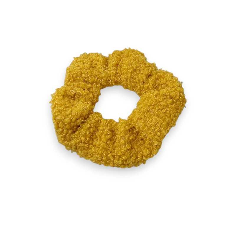 Chouchou élastique bouclette moutarde