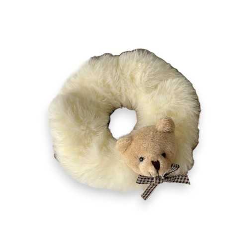 Chouchou élastique fantaisie ourson en peluche