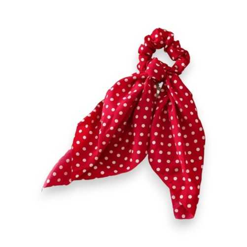 Chouchou Foulard à Pois Rouge et Blanc