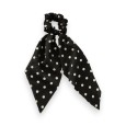 Chouchou foulard à pois noir et blanc