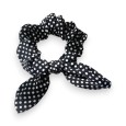 Chouchou élastique à pois noir et blanc