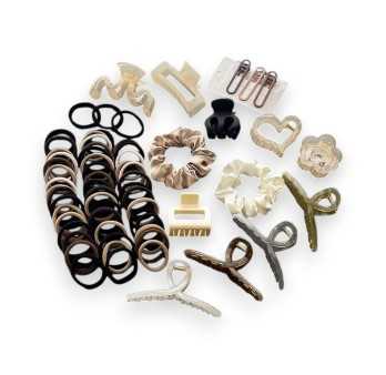 Lot de 65 accessoires cheveux variés
