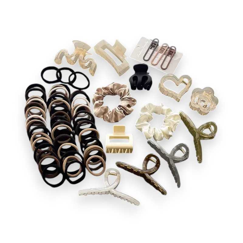 Lot de 65 accessoires cheveux variés