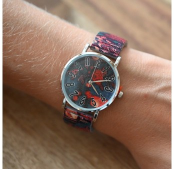Montre Ernest imprimé floral vintage
