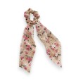 Chouchou Élastique Floral Fantaisie Beige