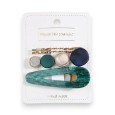Lot de 4 barrettes à cheveux tendance vert émeraude