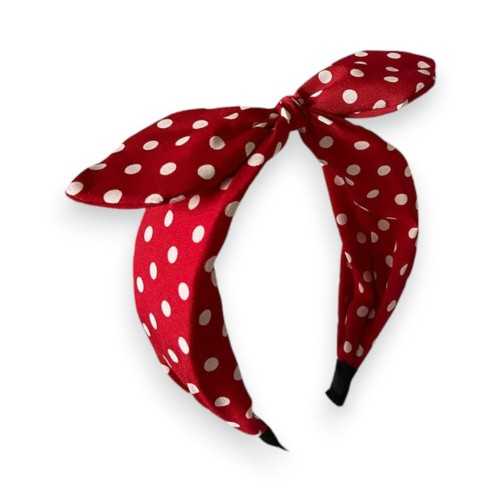Serre-tête fantaisie à pois Rouge et blanc