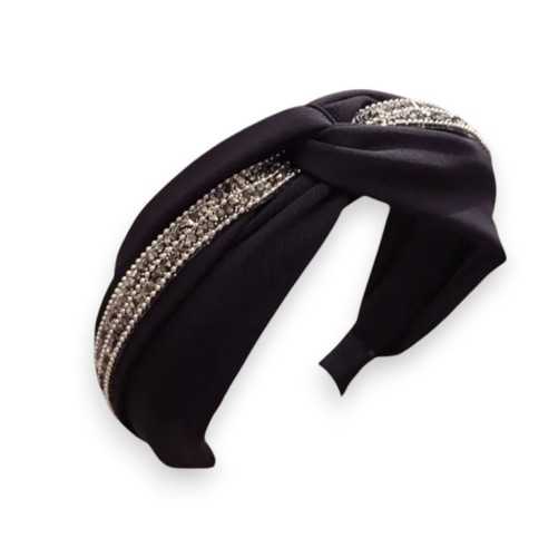 Serre-tête fantaisie noir avec strass