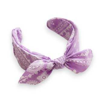 Serre-tête Imprimé Bandana Lilas