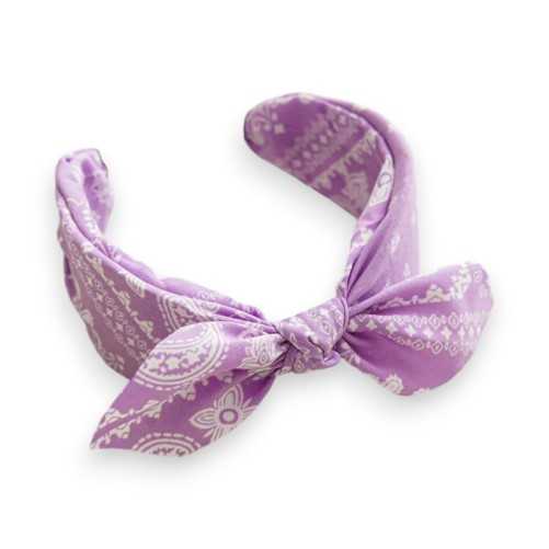 Serre-tête Imprimé Bandana Lilas