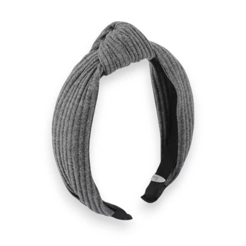 Serre-tête fantaisie tricot gris