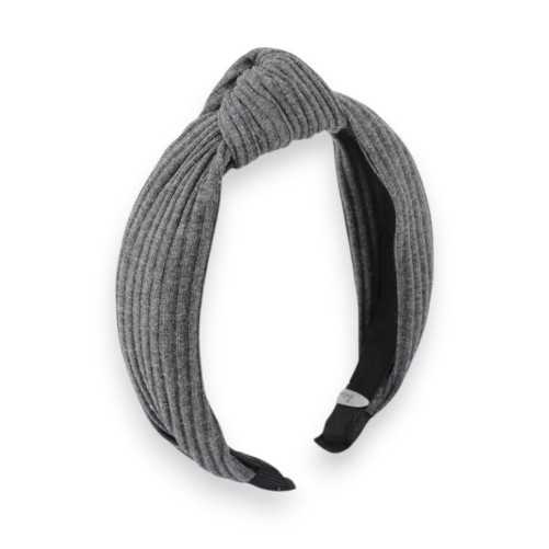 Serre-tête fantaisie tricot gris