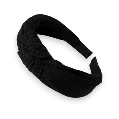 Serre-tête fantaisie noir en tricot