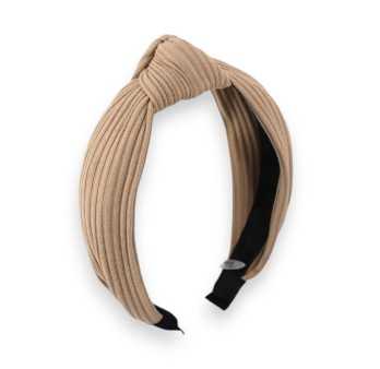 Serre-tête fantaisie en tricot beige