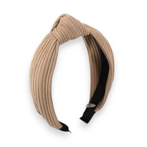 Serre-tête fantaisie en tricot beige