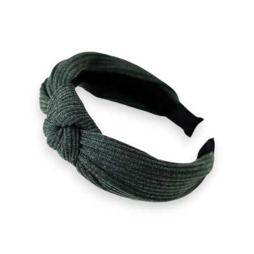 Serre-tête en tricot vert bouteille