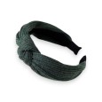 Serre-tête en tricot vert bouteille